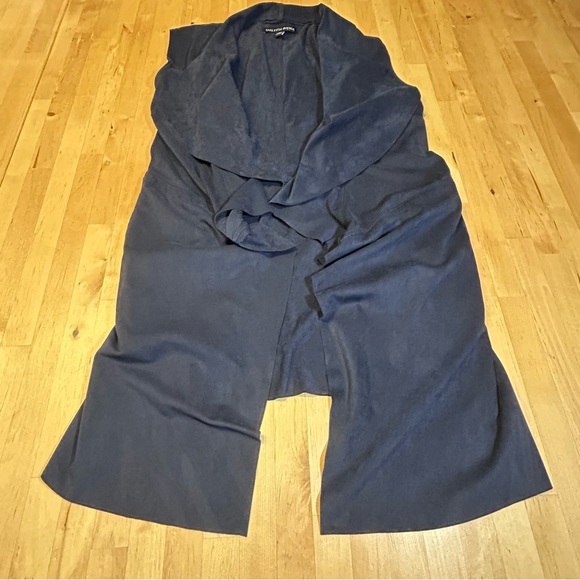 Saks Fifth Avenue Faux Suede Navy Blue Vest - Picture 3 of 8